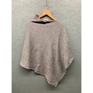 Jenny Boston Poncho Women’s One Size Gray Wool‎ Blend Hooded Sweater Casual